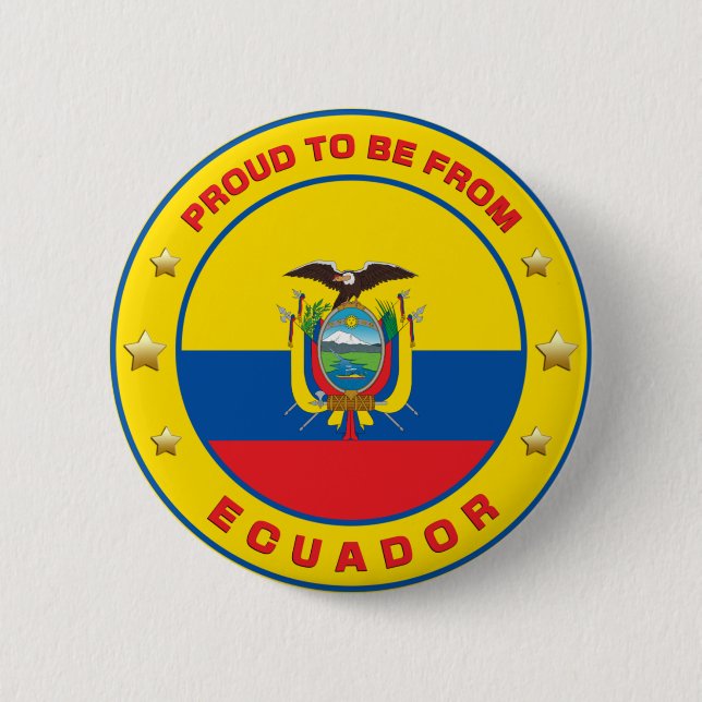 Badge Rond 5 Cm Fier D'Être De L'Equateur (Devant)