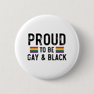 Badge Rond 5 Cm Fier D'Être Gay Et Noir