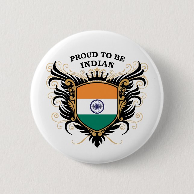 Badge Rond 5 Cm Fier d'être indien (Devant)