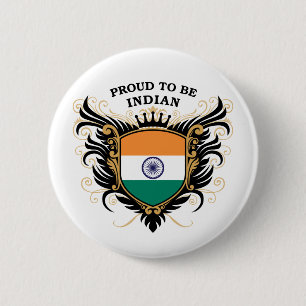 Badge Rond 5 Cm Fier d'être indien