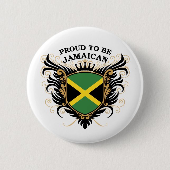 Badge Rond 5 Cm Fier d'être jamaïcain (Devant)