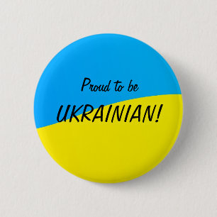 Badge Rond 5 Cm Fier d'être ukrainien