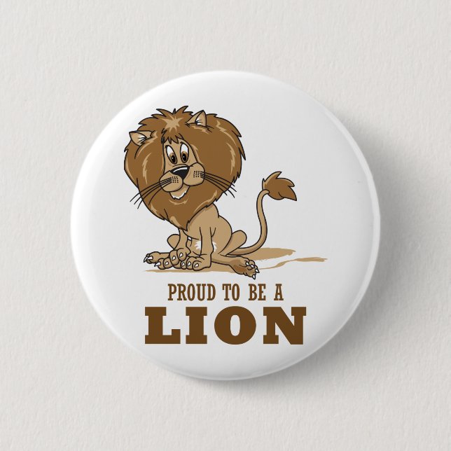 Badge Rond 5 Cm Fier d'être un lion (Devant)