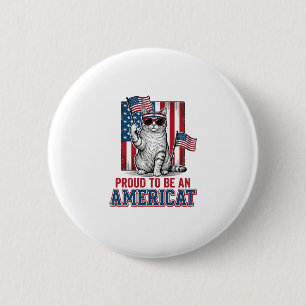 Badge Rond 5 Cm Fier d'être un T-shirt de chat patriotique américa