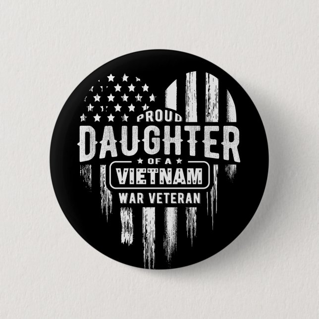 Badge Rond 5 Cm Fier fille Vietnam Vet Papa (Devant)