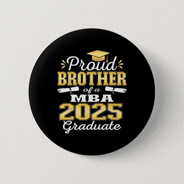 Badge Rond 5 Cm Fier Frère De Cl De 2025 M Famille Graduate Gradua (Devant)