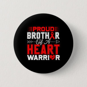 Badge Rond 5 Cm Fier Frère D'Un Guerrier Du Coeur Maladie Cardiaqu