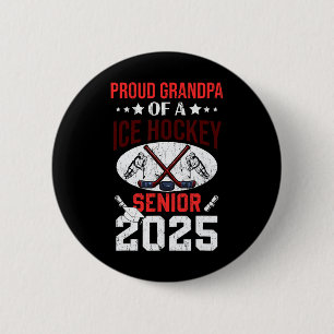 Badge Rond 5 Cm Fier grand-père d'un senior de hockey sur glace di