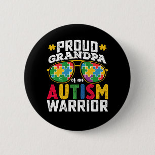 Badge Rond 5 Cm Fier grand-père d'une famille de guerriers contre