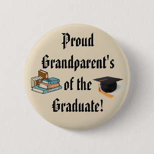 Badge Rond 5 Cm FIER GRANDS-PARENTS DU Bouton DIPLÔMÉ