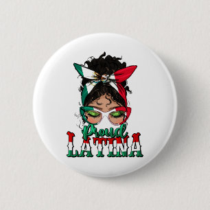 Badge Rond 5 Cm Fier Latina Messy Bun Mama Lady Girl Mexicaine Cin