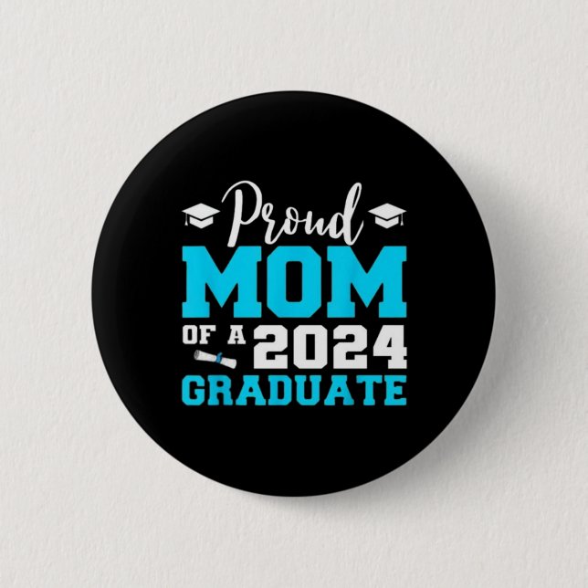Badge Rond 5 Cm Fier maman d'une Graduate School de 2024 (Devant)