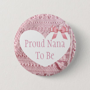 Badge Rond 5 Cm Fier Nana d'être rose Bow Baby shower bouton