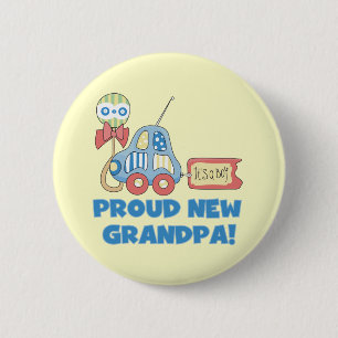 Badge Rond 5 Cm Fier nouveau grand-père C'est un garçon TShirts et