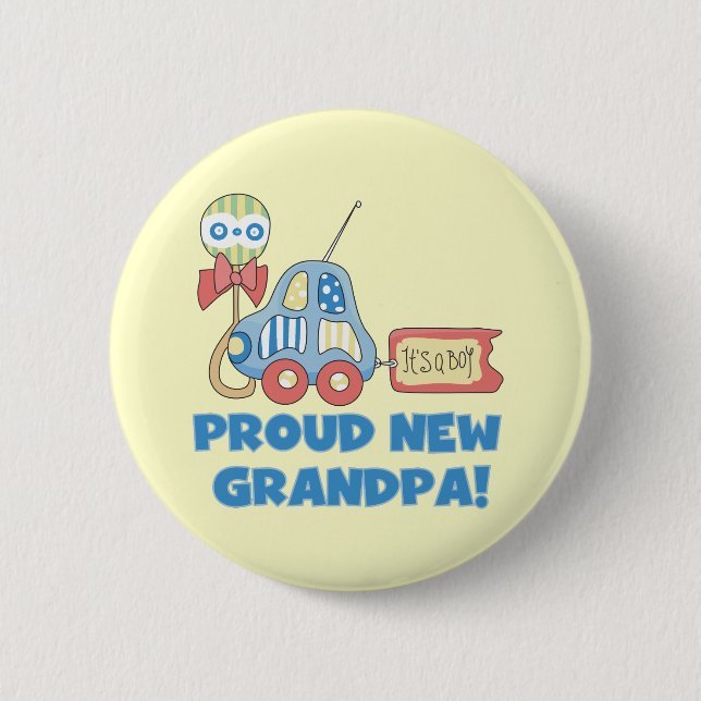 Badge Rond 5 Cm Fier nouveau grand-père C'est un garçon TShirts et (Devant)