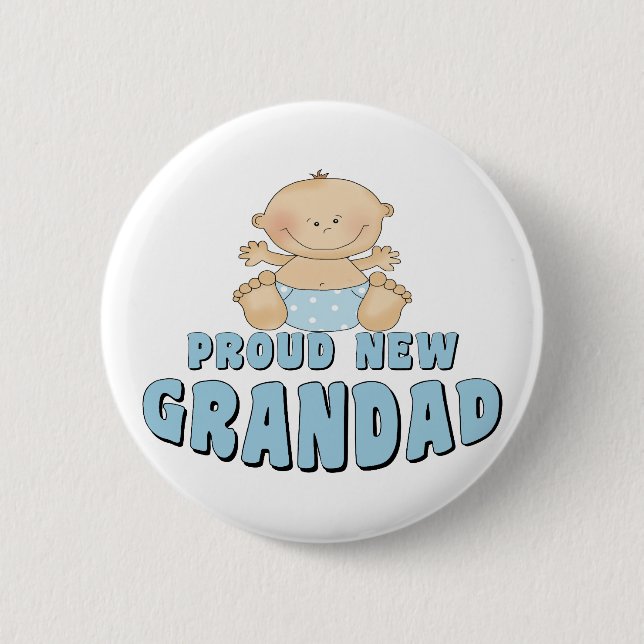 Badge Rond 5 Cm FIER NOUVEAU Grand-Père Garçon (Devant)