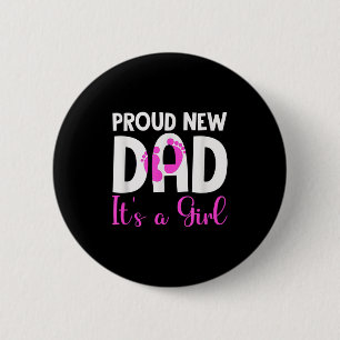 Badge Rond 5 Cm Fier Nouveau Papa. C'est Une Fille Bientôt Papa Fê