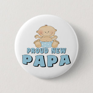 Badge Rond 5 Cm FIER NOUVEAU Papa garçon