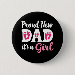 Badge Rond 5 Cm Fier Nouveau Père C'est une fille Genre Révéler Pa