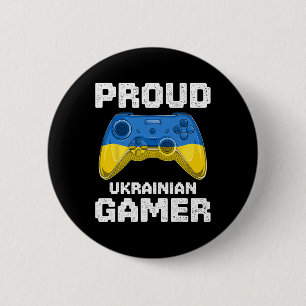 Badge Rond 5 Cm Fier orgueilleux ukrainien Jeux vidéo Drapeau de l
