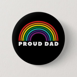 Badge Rond 5 Cm Fier père arc-en-ciel