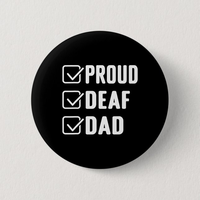 Badge Rond 5 Cm Fier père sourd ASL geste de la main conscience so (Devant)
