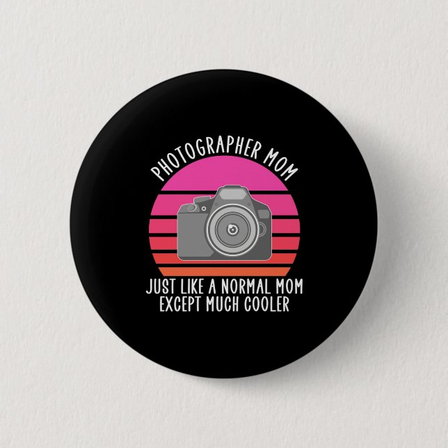 Badge Rond 5 Cm Fier photographe maman (Devant)