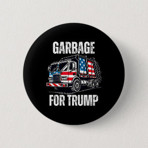Badge Rond 5 Cm Fier supporter poubelle de Trump Poubelle pour Tru