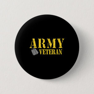 Badge Rond 5 Cm Fier Vétéran de l'armée Chemise militaire Fierté T