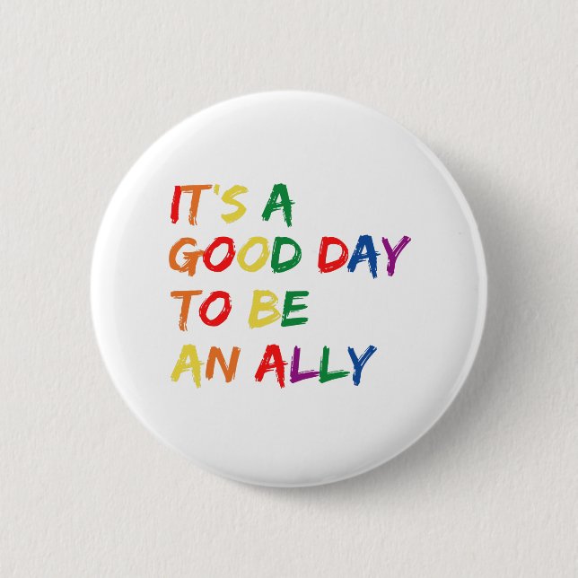 Badge Rond 5 Cm Fière Ally Pride Gay LGBT Mois Parade Cadeau (Devant)