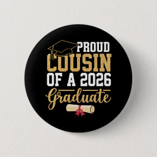 Badge Rond 5 Cm Fière cousine d'un senior diplômé de 2026 Promotio