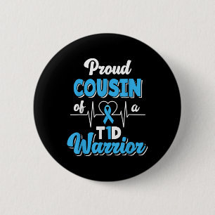 Badge Rond 5 Cm Fière Cousine D'Un T1D Guerrier Diabétique Diabète