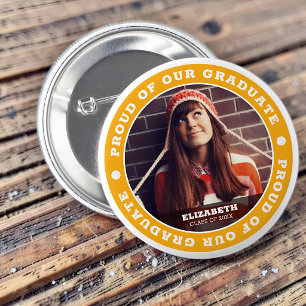 Badge Rond 5 Cm Fière de notre photo de remise de diplôme 20XX