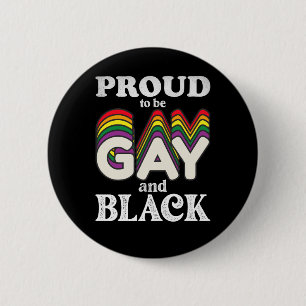 Badge Rond 5 Cm Fière D'Être Gay Et Noir De Fierté LGBT