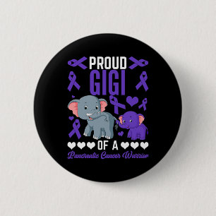 Badge Rond 5 Cm Fière Gigi D'Un Cancer Pancréatique Éléphants Sout