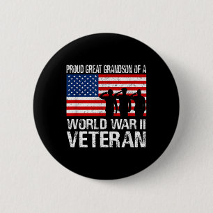 Badge Rond 5 Cm Fière Grand-Fils D'Un Ww Ii Vétérinaire Mat De Fam