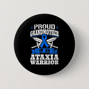 Badge Rond 5 Cm Fière Grand-Mère D'Un Guerrier Ataxien Prix Bleu
