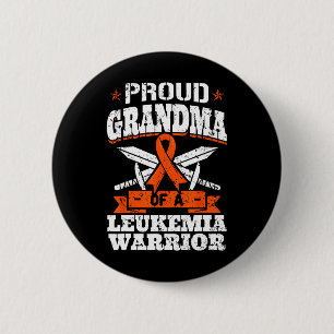 Badge Rond 5 Cm Fière Grand-Mère D'Un Guerrier De Leucémie Abuelo