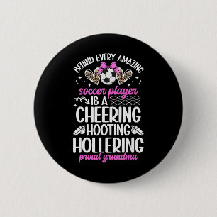 Badge Rond 5 Cm Fière grand-mère d'un joueur de football Grand-mèr