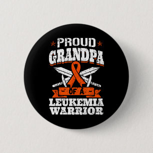 Badge Rond 5 Cm Fière Grand-Père D'Un Guerrier De Leucémie Abuelo