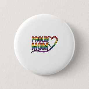 Badge Rond 5 Cm Fière Maman Cœur Arc-en-ciel Gravure Vintage Desig