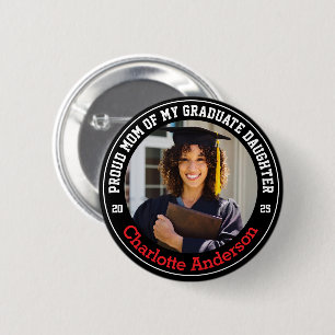 Badge Rond 5 Cm Fière maman de ma fille diplômée Photo personnalis