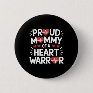 Badge Rond 5 Cm Fière Maman D'Un Guerrier Du Coeur Conscience De L
