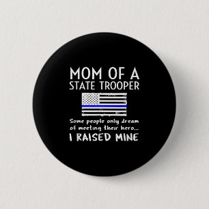 Badge Rond 5 Cm Fière mère d'un policier d'État Thin Blue Line Ame