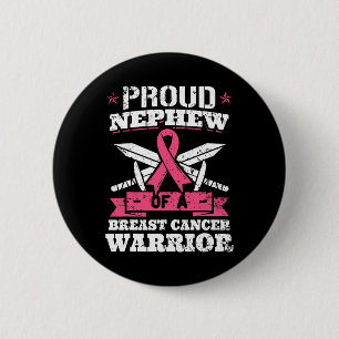 Badge Rond 5 Cm Fière Néphouche Du Cancer Du Sein Guerrier Pink