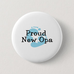 Badge Rond 5 Cm Fière Nouvelle Empreintes de Bébé Garçon Opa