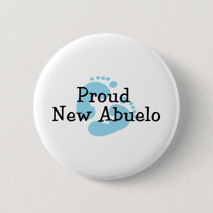 Badge Rond 5 Cm Fière Nouvelle Empreintes de Pied de Bébé Garçon A