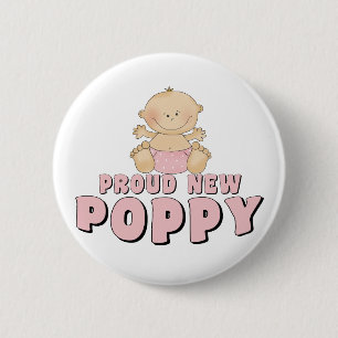 Badge Rond 5 Cm Fière nouvelle fille coquelicot