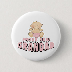 Badge Rond 5 Cm Fière nouvelle Grand-père Fille