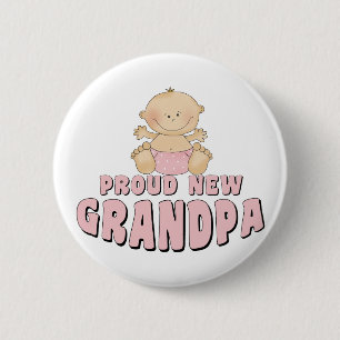 Badge Rond 5 Cm Fière nouvelle grand-père fille